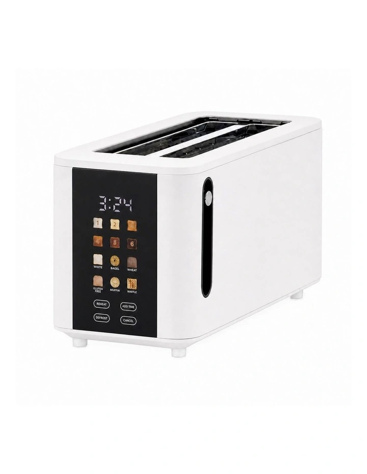 4-Slice Digital Toaster 800-950W Smart Touch Screen 6 Browning Levels White image 1