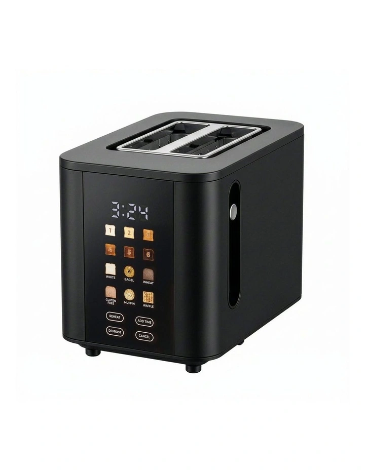 2-Slice Digital Toaster 800-950W Smart Touch Screen 6 Browning Levels Reheat & Defrost - Black image 1