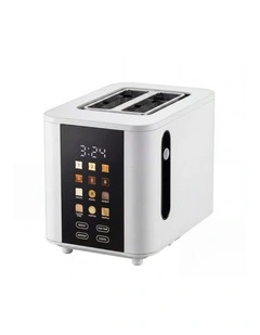 2-Slice Digital Toaster 800-950W Smart Touch Screen 6 Browning Levels Reheat & Defrost - White