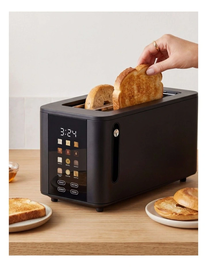 4-Slice Digital Toaster 800-950W Smart Touch Screen 6 Browning Levels Black image 2