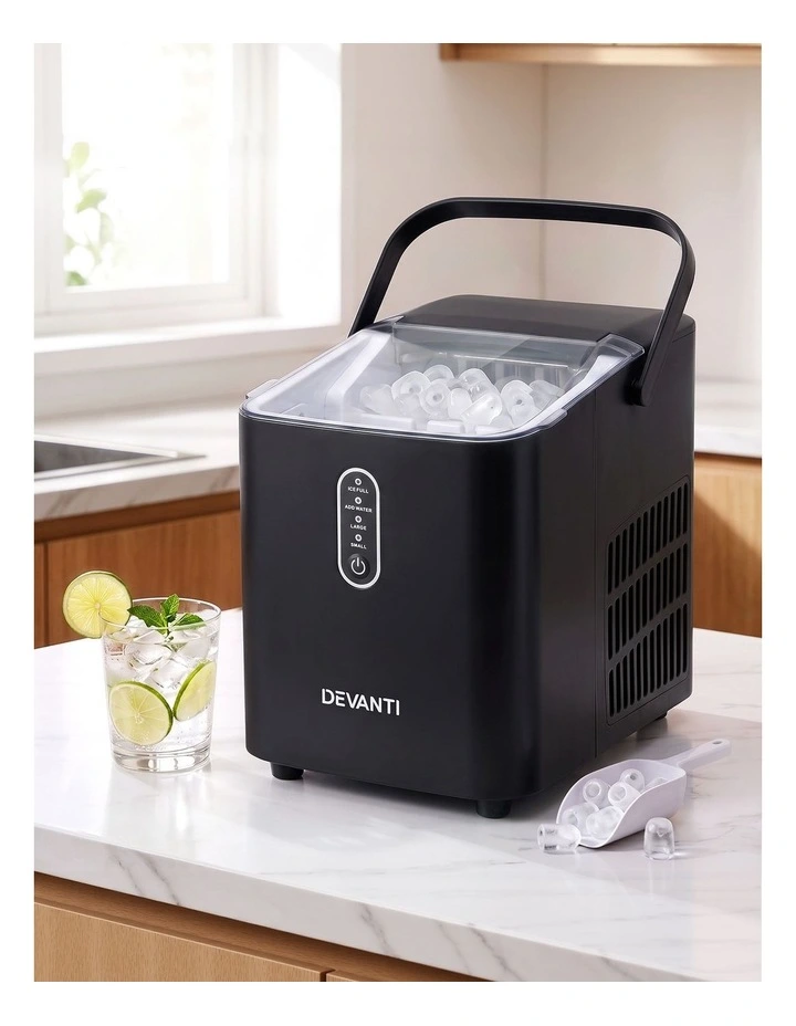 Devanti Ice Maker Portable Ice Machine Countertop Bullet Cube 12KG Black image 6