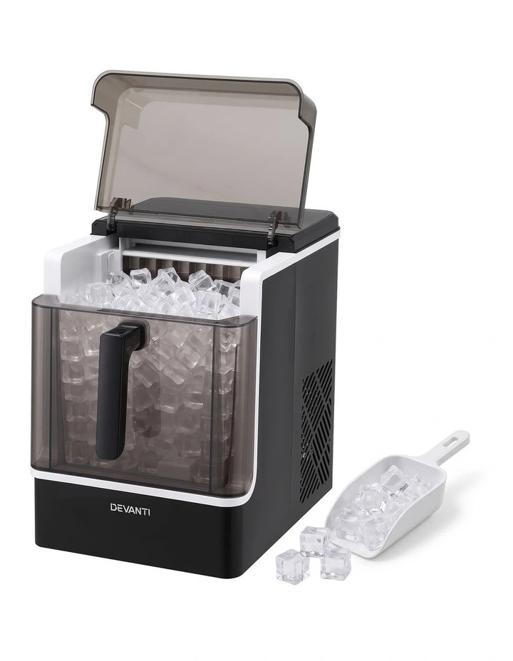 Devanti Ice Maker 23kg Portable Basket Square Cube Machine Black image 1