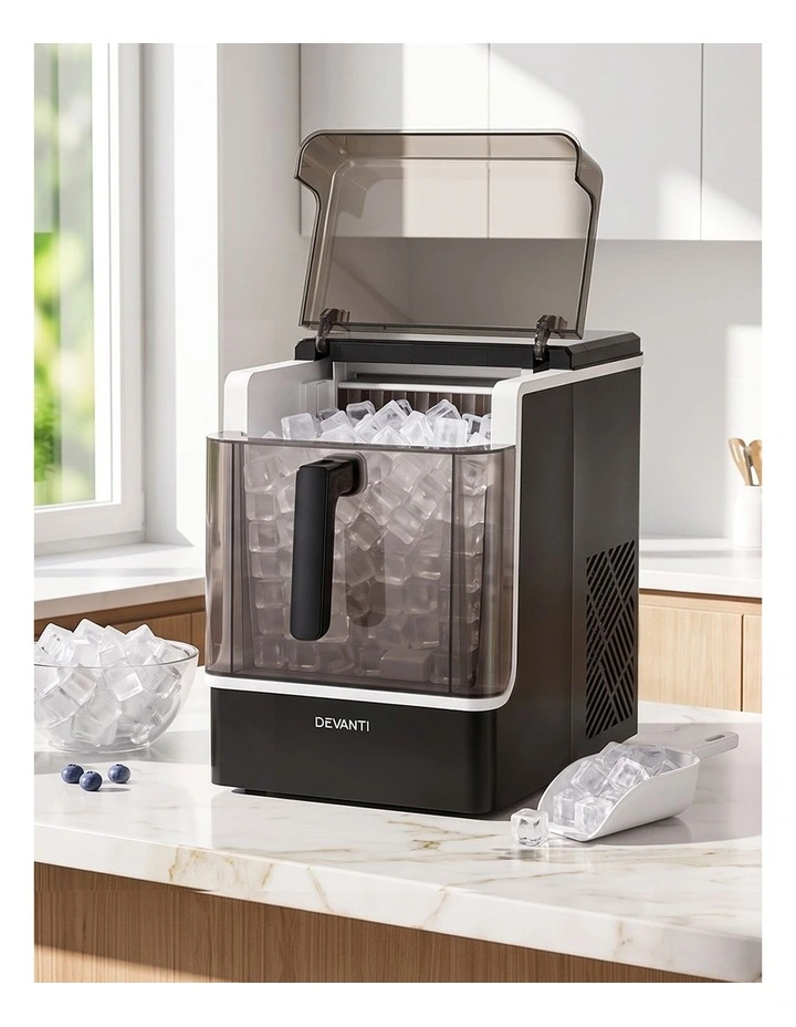Devanti Ice Maker 23kg Portable Basket Square Cube Machine Black image 6