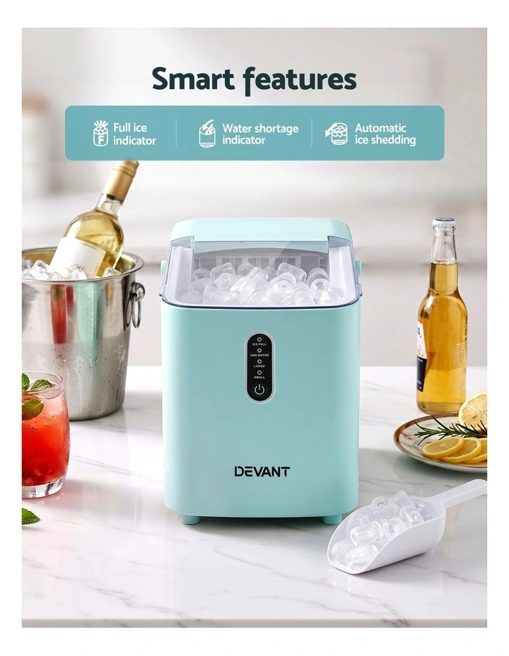 Devanti 12KG Ice Maker Machine Bullet Ice Cube Portable Green image 5