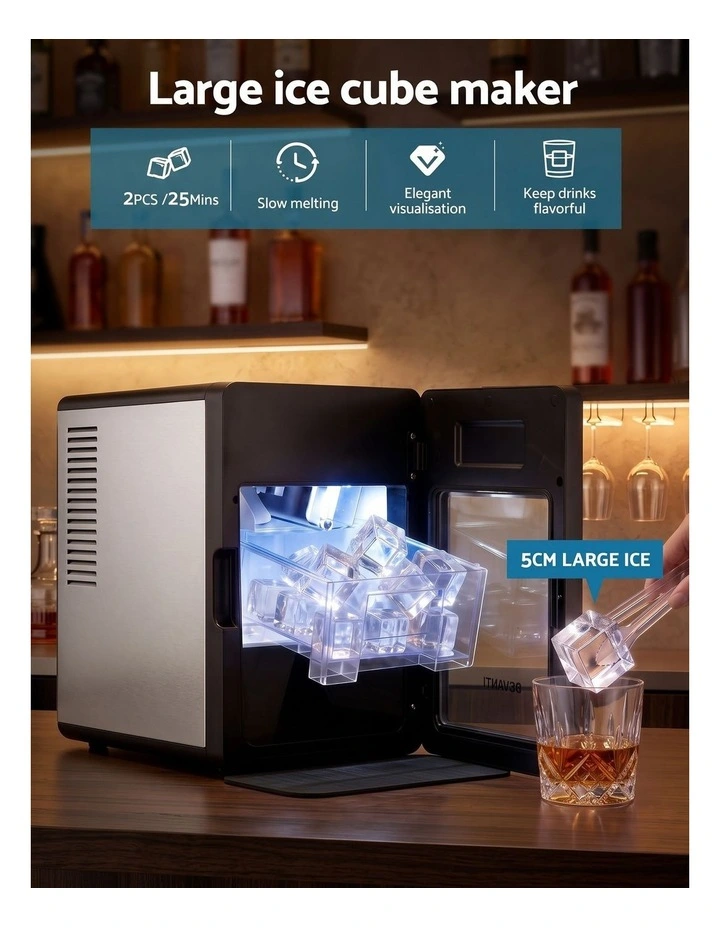 Devanti Ice Maker 5cm Large Ice Cubes Countertop Machine 150pcs/24h for Home image 4