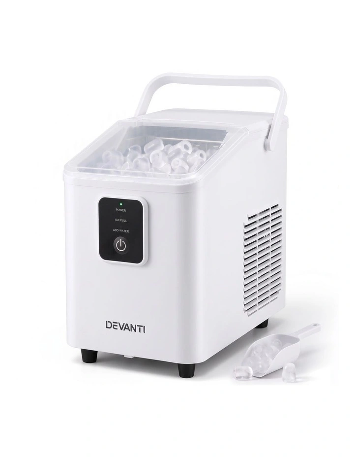 Devanti Ice Maker 11-12kg Portable Bullet Cube Machine White image 1