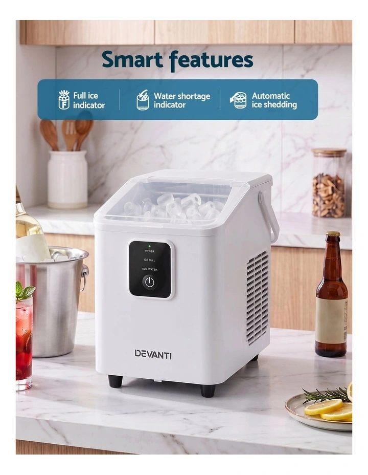 Devanti Ice Maker 11-12kg Portable Bullet Cube Machine White image 5