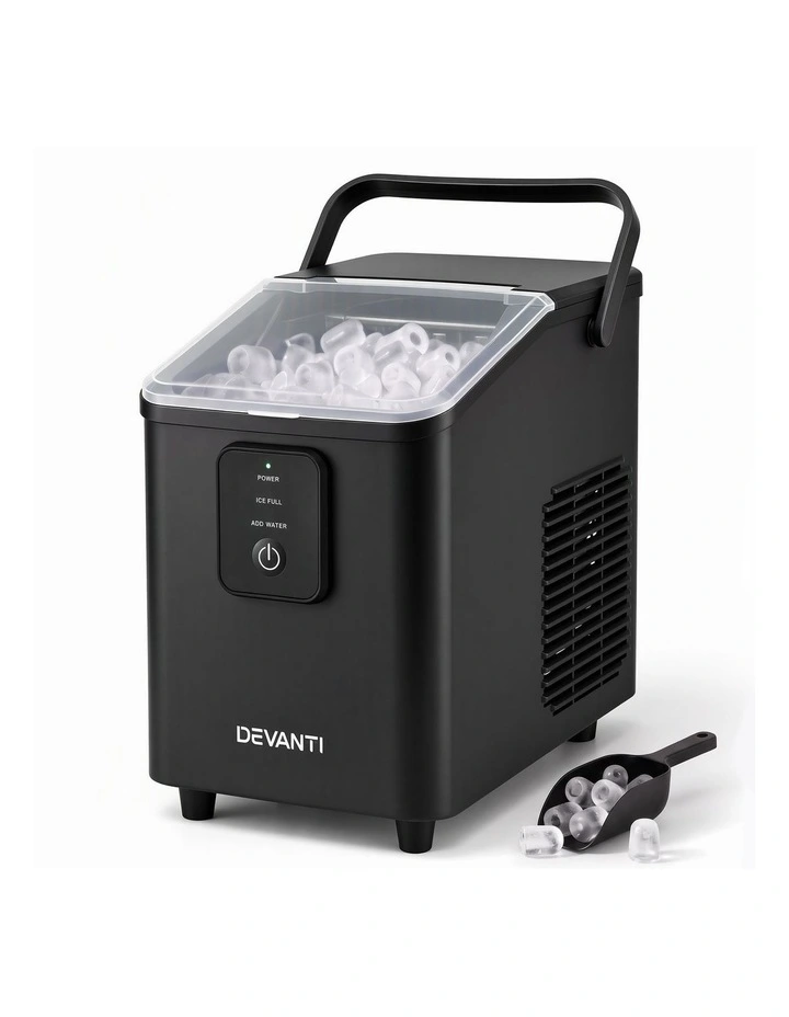 Devanti Ice Maker 11-12kg Portable Bullet Cube Machine Black image 1