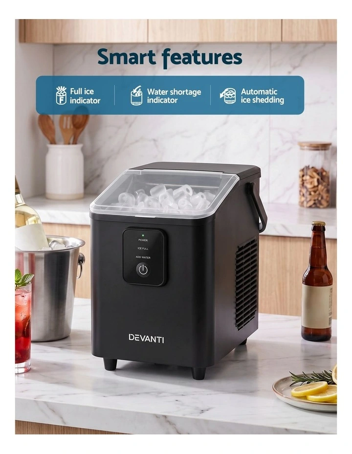 Devanti Ice Maker 11-12kg Portable Bullet Cube Machine Black image 5