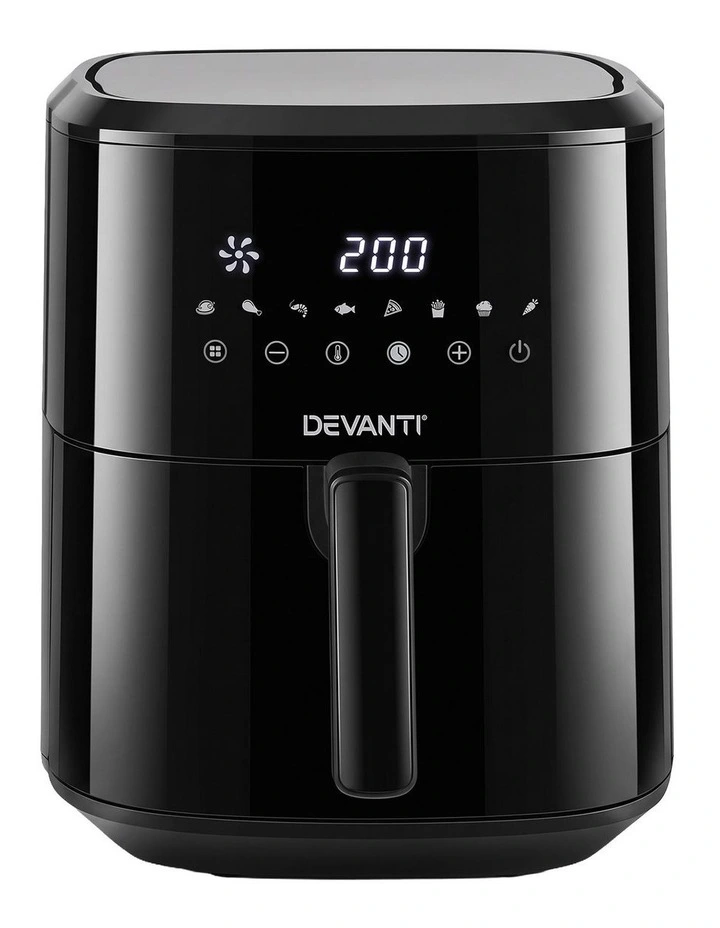 Devanti Air Fryer 6.5L 1700W Digital Touch 8 Presets Non-Stick Basket Black image 3