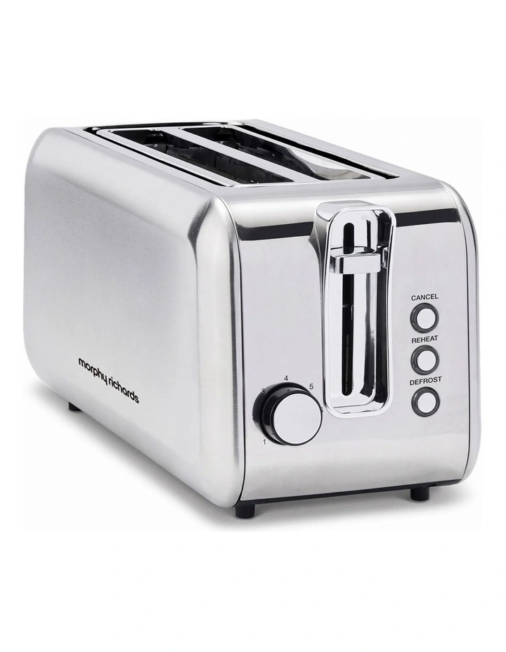 Morphy Richards Equip Stainless Steel Kettle and Toaster Set, 1L Jug Kettle & 4 Slice Long Slot image 3