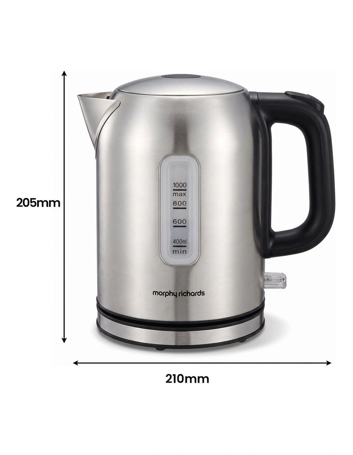 Morphy Richards Equip Stainless Steel Kettle and Toaster Set, 1L Jug Kettle & 4 Slice Long Slot image 4