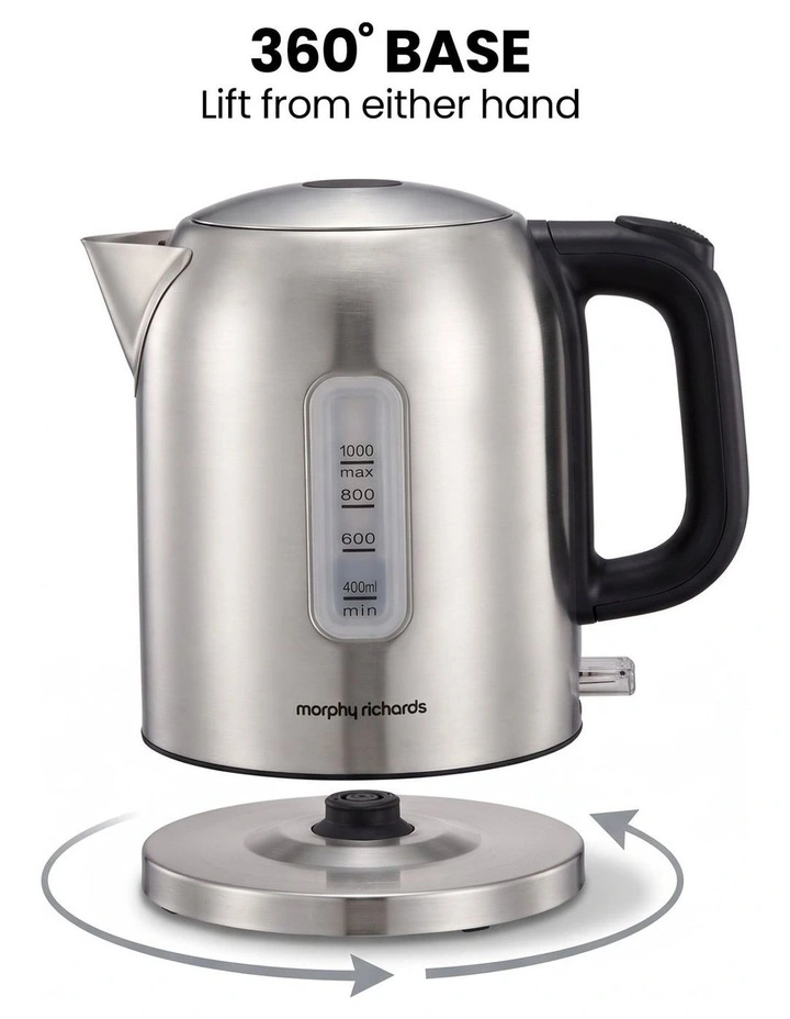 Morphy Richards Equip Stainless Steel Kettle and Toaster Set, 1L Jug Kettle & 4 Slice Long Slot image 7