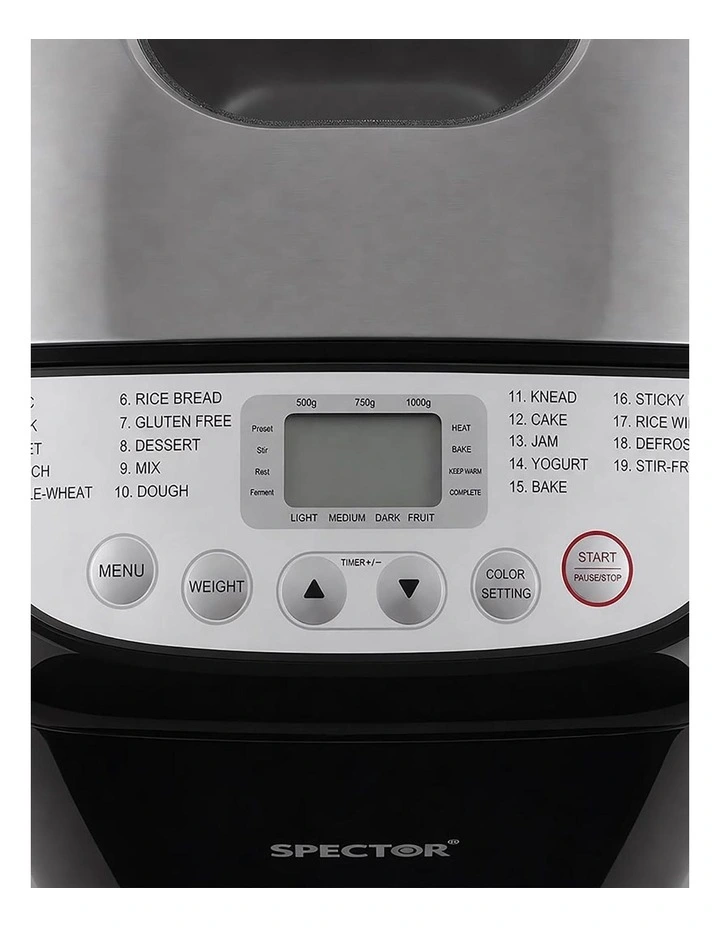 Spector 19-In-1 Automatic Bread Machine With Non Stick Pan For Home Baking Black image 3