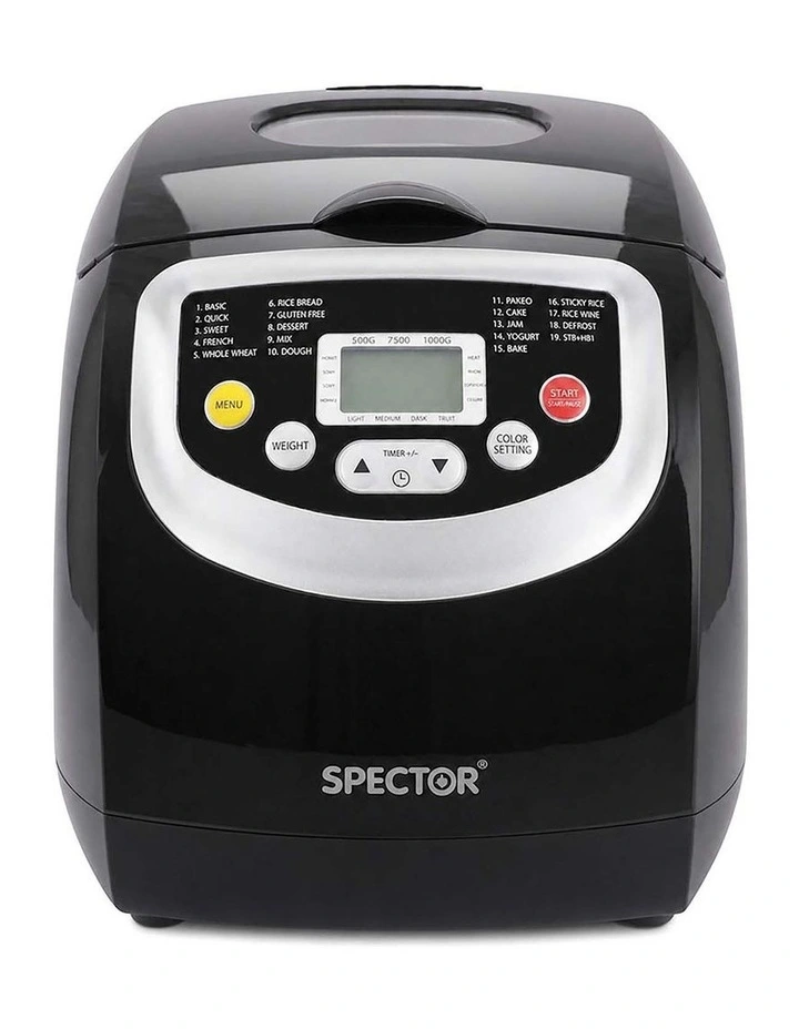 Spector Automatic Bread Machine 19 In 1 600W with LCD 15H Timer for Home Black image 2