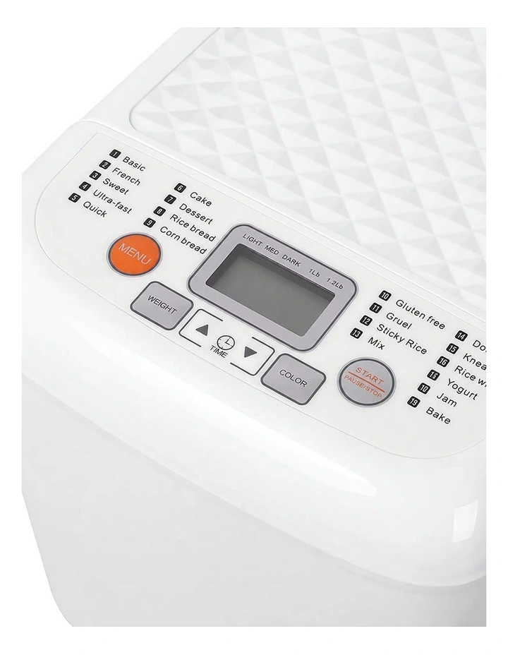 Spector Automatic Bread Machine 19-In-1 500W Quiet Motor 1.2Lb White for Home image 4