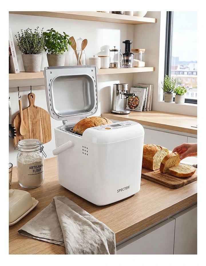 Spector Automatic Bread Machine 19-In-1 500W Quiet Motor 1.2Lb White for Home image 5