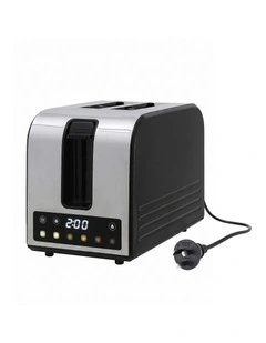 Devanti 2-Slice Toaster, LED Display 3.5cm Wide Slots 6 Browning Levels