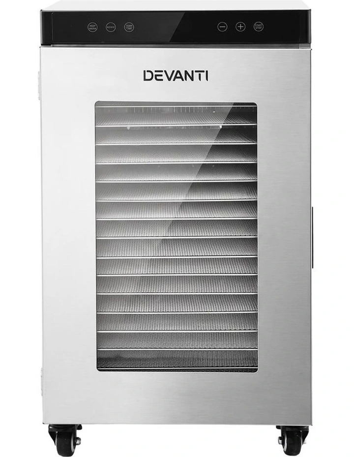 Devanti Food Dehydrator Stainless Steel Fruit Dryer 16 Tray Silver image 3