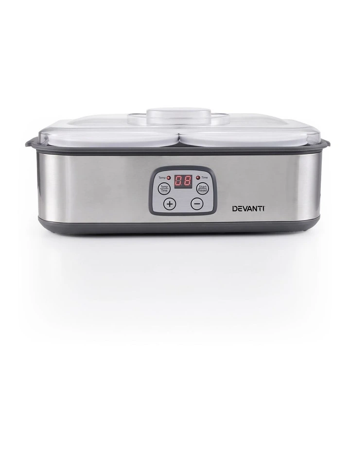 Devanti Greek Yoghurt Maker Machine 2x960ml Large Tubs Temp Control Grey image 3