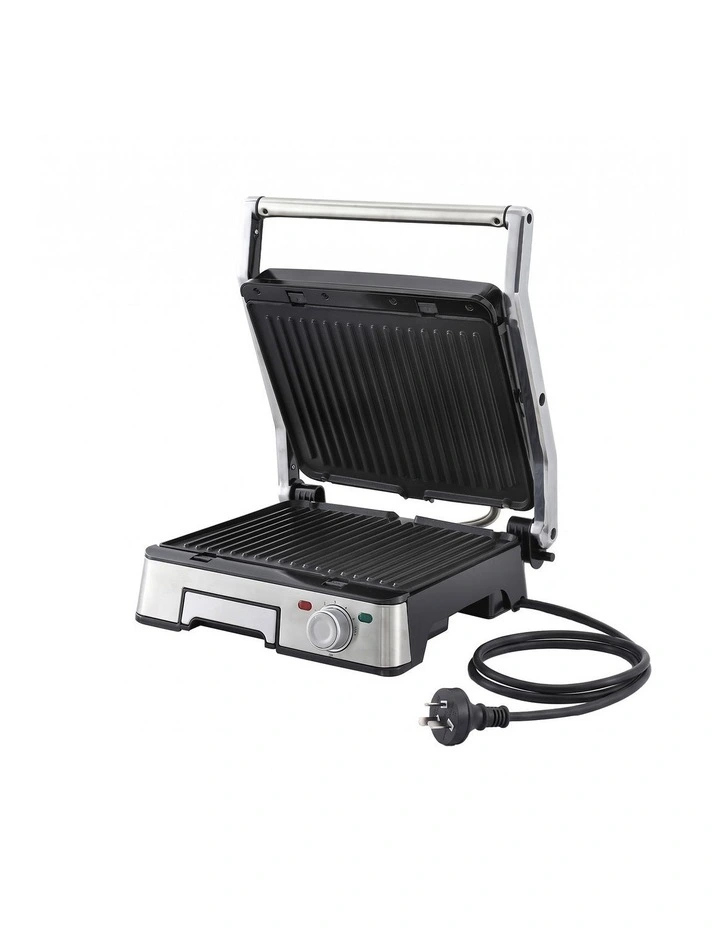 Devanti 2000W 3-in-1 Panini Press Grill Sandwich Maker 180 Open 4 Slice image 1