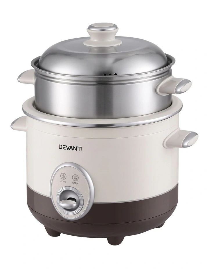 Devanti 3L Rice Cooker Small 6 Cup Multi Cooker with Steamer image 3