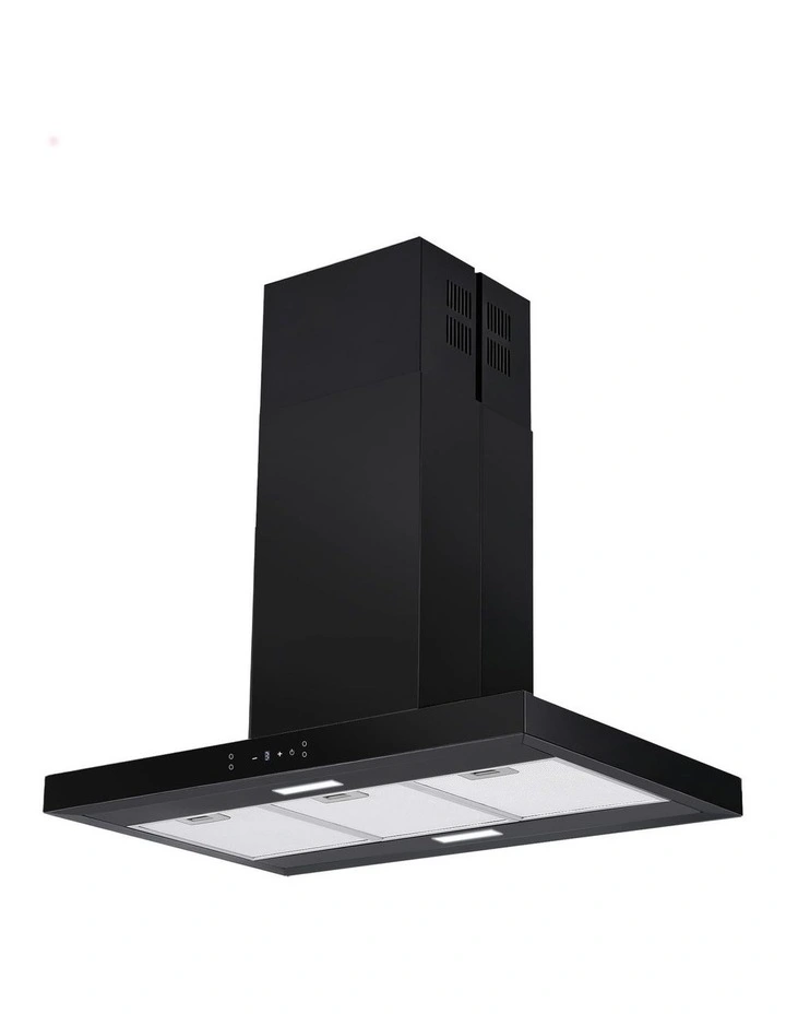 Devanti 90cm Island Rangehood Ceiling-Mounted 3-Speed Touch Control LED Black image 1