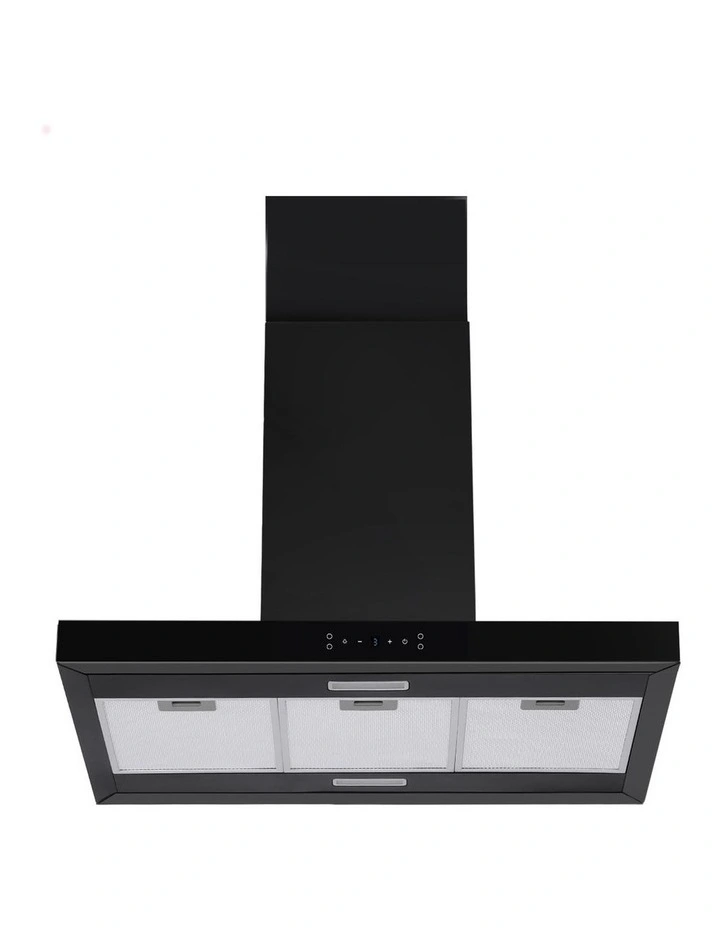 Devanti 90cm Island Rangehood Ceiling-Mounted 3-Speed Touch Control LED Black image 3