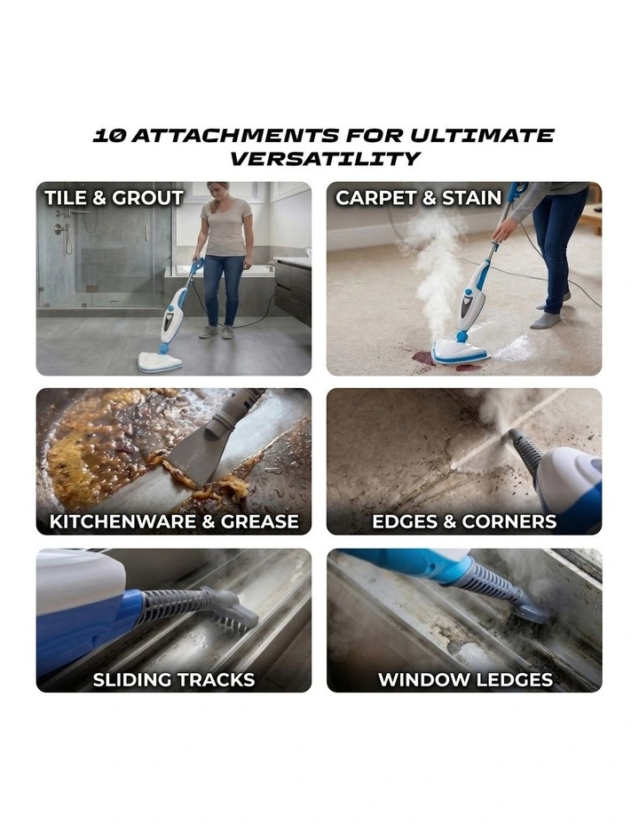 MyGenie Vortex 10-in-1 Steam Mop, 1400W Multi-Surface Cleaner & Handheld Steamer image 5
