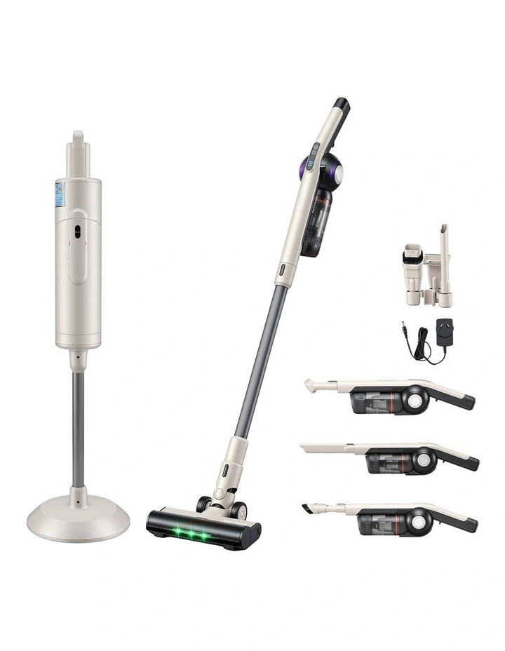 Devanti Cordless Stick Vacuum Auto-Empty Station 18kPa HEPA Filter Oat image 2