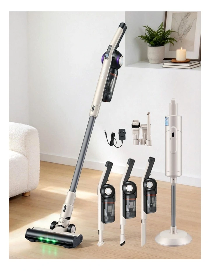 Devanti Cordless Stick Vacuum Auto-Empty Station 18kPa HEPA Filter Oat image 3