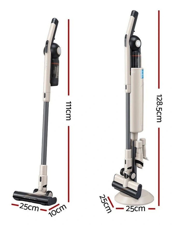 Devanti Cordless Stick Vacuum Auto-Empty Station 18kPa HEPA Filter Oat image 4