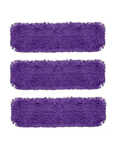 SOGA 3X 90x22 Purple Microfiber Flat Mop Floor Cleaning Pads Rotating Dust Remover