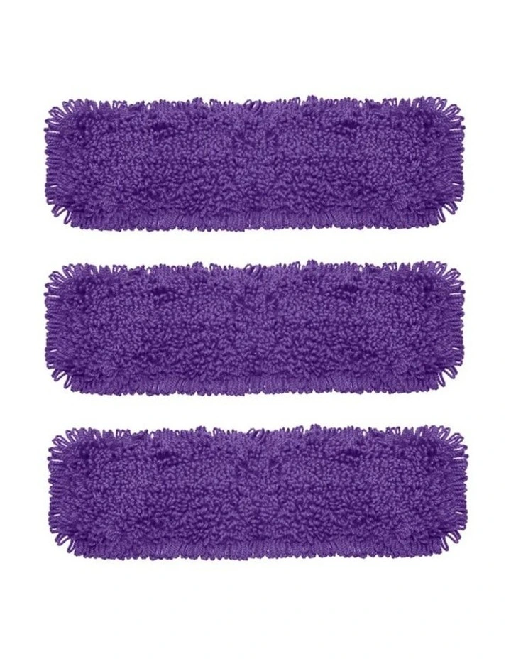 SOGA 3X 90x22 Purple Microfiber Flat Mop Floor Cleaning Pads Rotating Dust Remover image 1