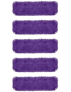 SOGA 5X 90x22 Purple Microfiber Flat Mop Floor Cleaning Pads Rotating Dust Remover