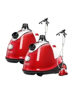 SOGA 2 Pack 1800W Upright Garment Steamers - Red