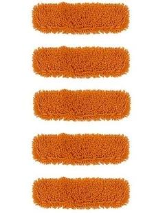 SOGA 5X 50x12 Orange Microfiber Flat Mop Floor Cleaning Pads Rotating Dust Remover