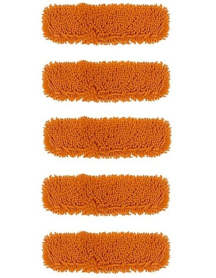 SOGA 5X 50x12 Orange Microfiber Flat Mop Floor Cleaning Pads Rotating Dust Remover image 1