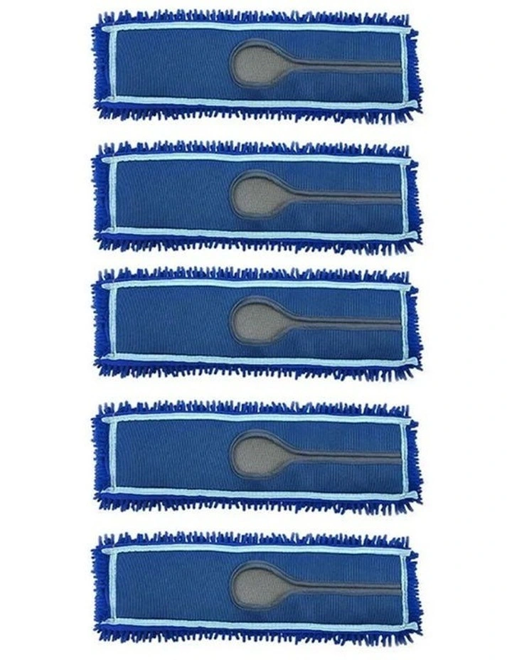 SOGA 5X 100x22 Blue Microfiber Flat Mop Floor Cleaning Pads Rotating Dust Remover image 1