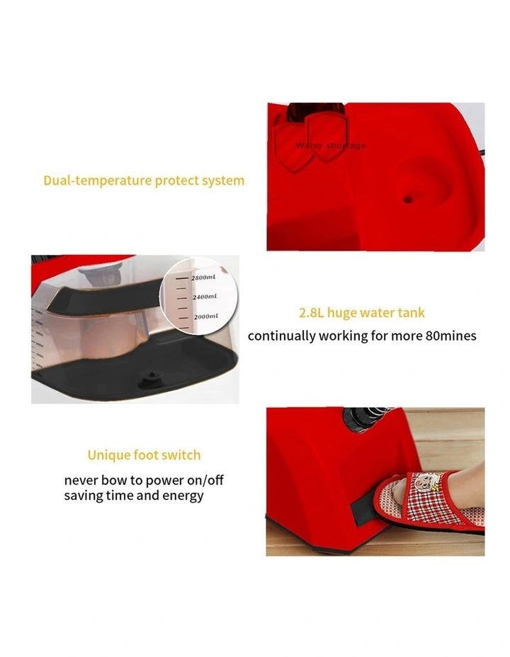 SOGA 2 Pack 1800W Garment Steamers with 80-Minute Runtime - Red image 6