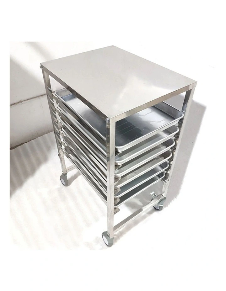 SOGA 2 Pack Gastronorm Trolley 7 Tier Stainless Steel Bakery Trolley 60x40cm Tray image 5