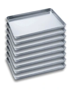 SOGA 8X Aluminium Oven Baking Pan Cooking Tray for Bakers Gastronorm 60*40*5cm