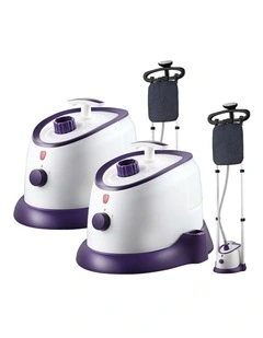 SOGA 2 Pack 1800W Twin Pole Garment Steamers with 1.7L Tanks - Purple