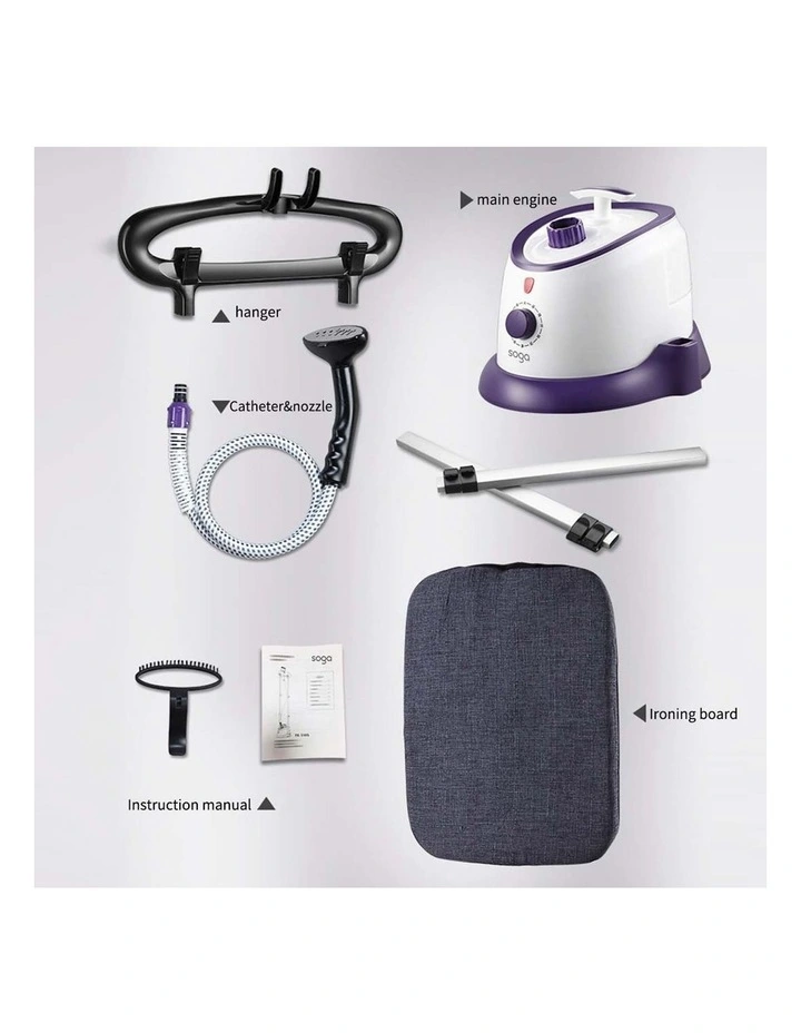SOGA 2 Pack 1800W Twin Pole Garment Steamers with 1.7L Tanks - Purple image 7