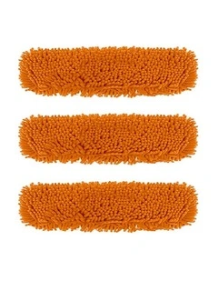 SOGA 3X 60x12 Orange Microfiber Flat Mop Floor Cleaning Pads Rotating Dust Remover
