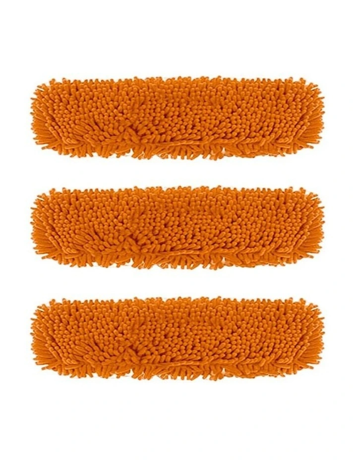 SOGA 3X 60x12 Orange Microfiber Flat Mop Floor Cleaning Pads Rotating Dust Remover image 1