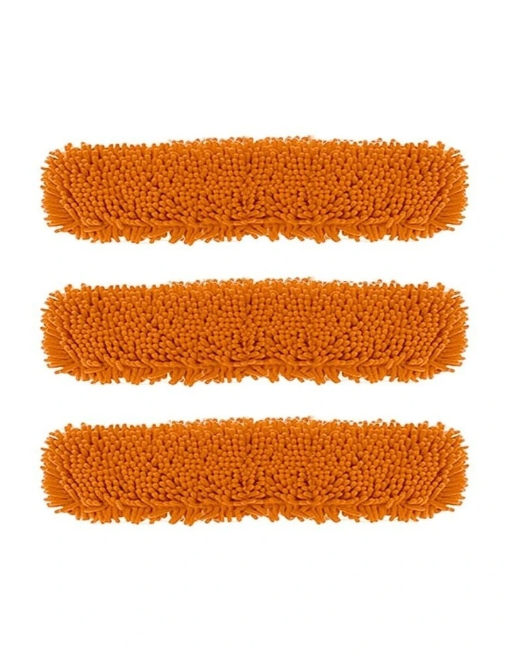 SOGA 3X 80x12 Orange Microfiber Flat Mop Floor Cleaning Pads Rotating Dust Remover image 1