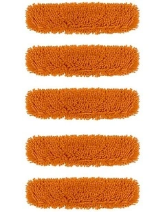 SOGA 5X 60x12 Orange Microfiber Flat Mop Floor Cleaning Pads Rotating Dust Remover