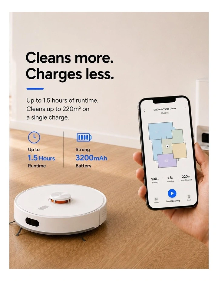 MyGenie Turbo Clean Self Empty Robotic Vacuum Cleaner image 6