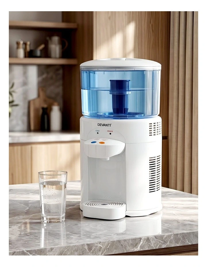 Devanti 5L Bench Top Water Cooler Dispenser with Filter 2 Taps Countertop Water Purifier image 4